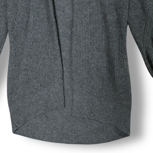 Athleta Lucca Cardigan Sweater Sz XS Cashmere Wool Blend Charcoal Gray Long Open - Picture 3 of 12